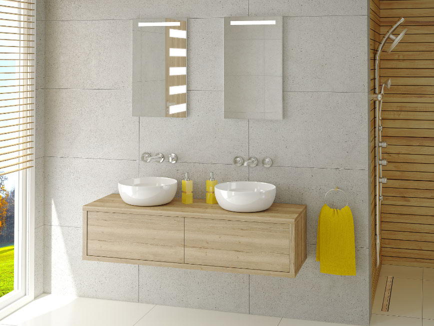 mijn bad in stijl verzachtend vitaal verzand dubbel wandmeubel